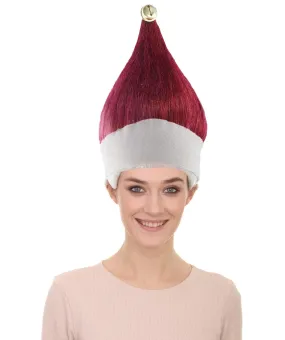 Adult Women’s Velvet Red Santa's Sidekick Wig | Christmas Wigs | Premium Breathable Capless Cap