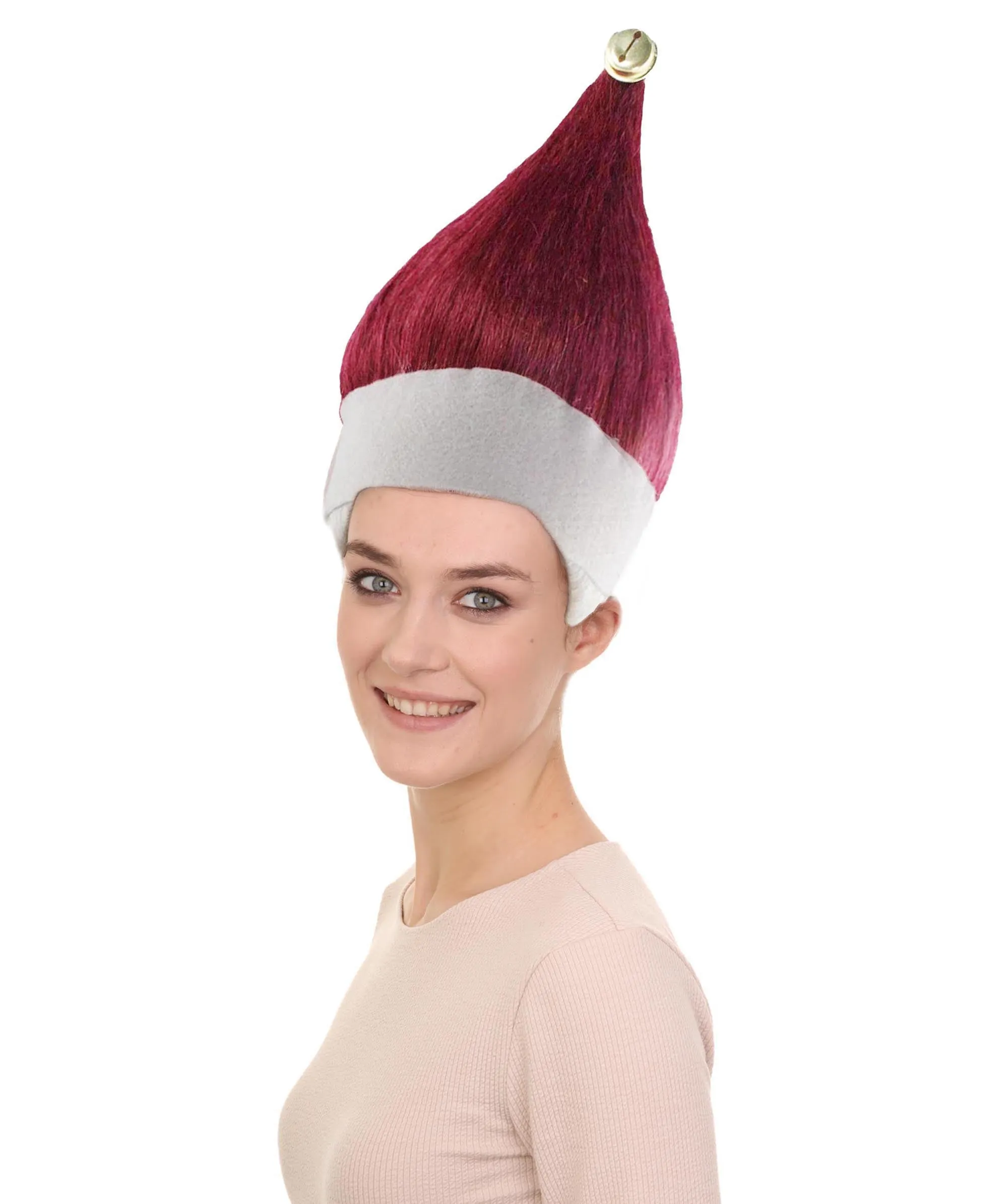 Adult Women’s Velvet Red Santa's Sidekick Wig | Christmas Wigs | Premium Breathable Capless Cap