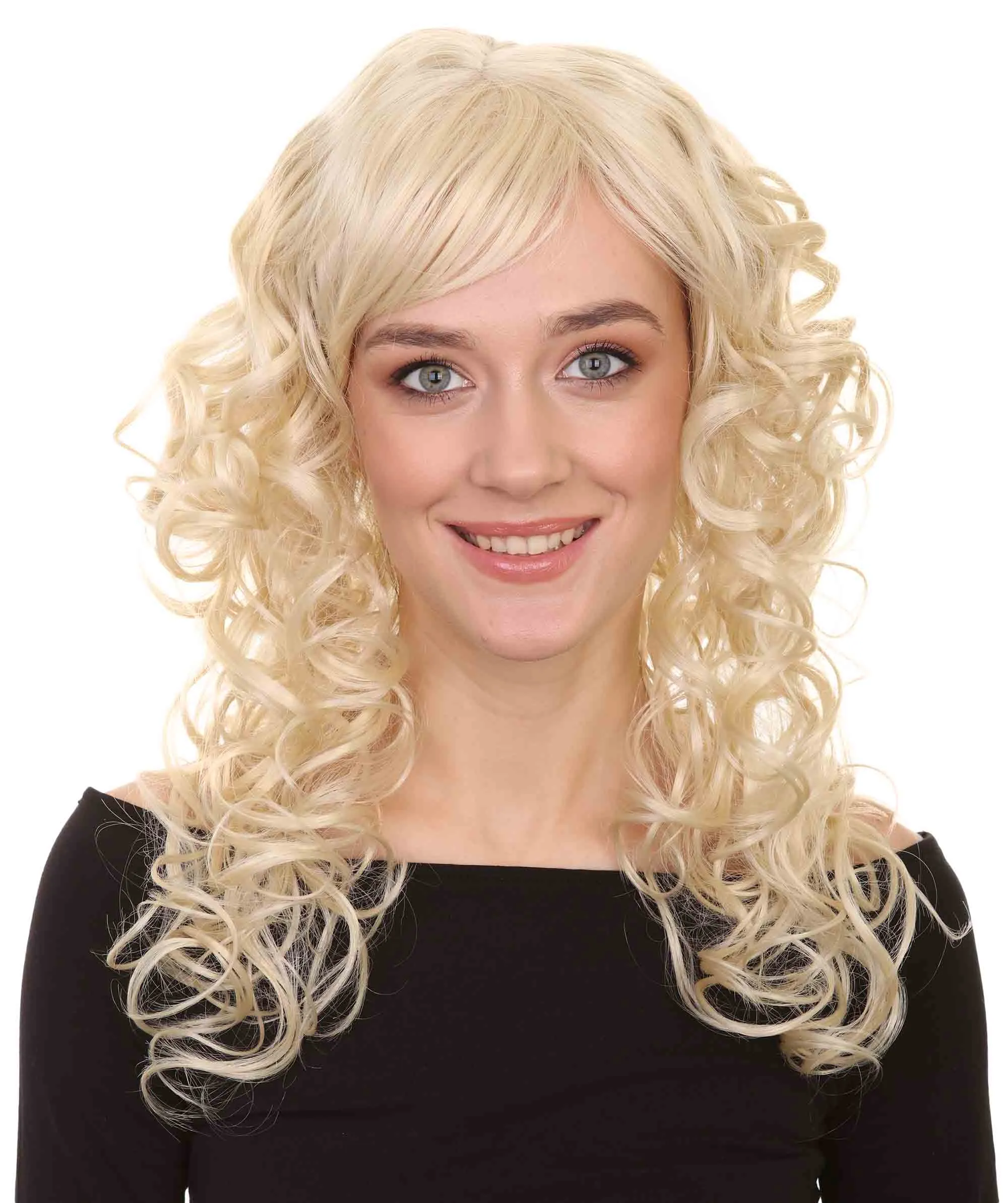 Adult Womens Wig | Curly Long Princess Blonde Cosplay Halloween Wig | Premium Breathable Capless Cap