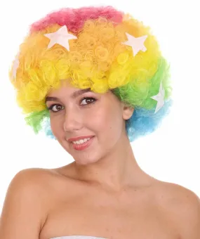 Afro Unisex Wig , Jumbo Multi Color Cosplay Halloween Wig , Premium Breathable Capless Cap