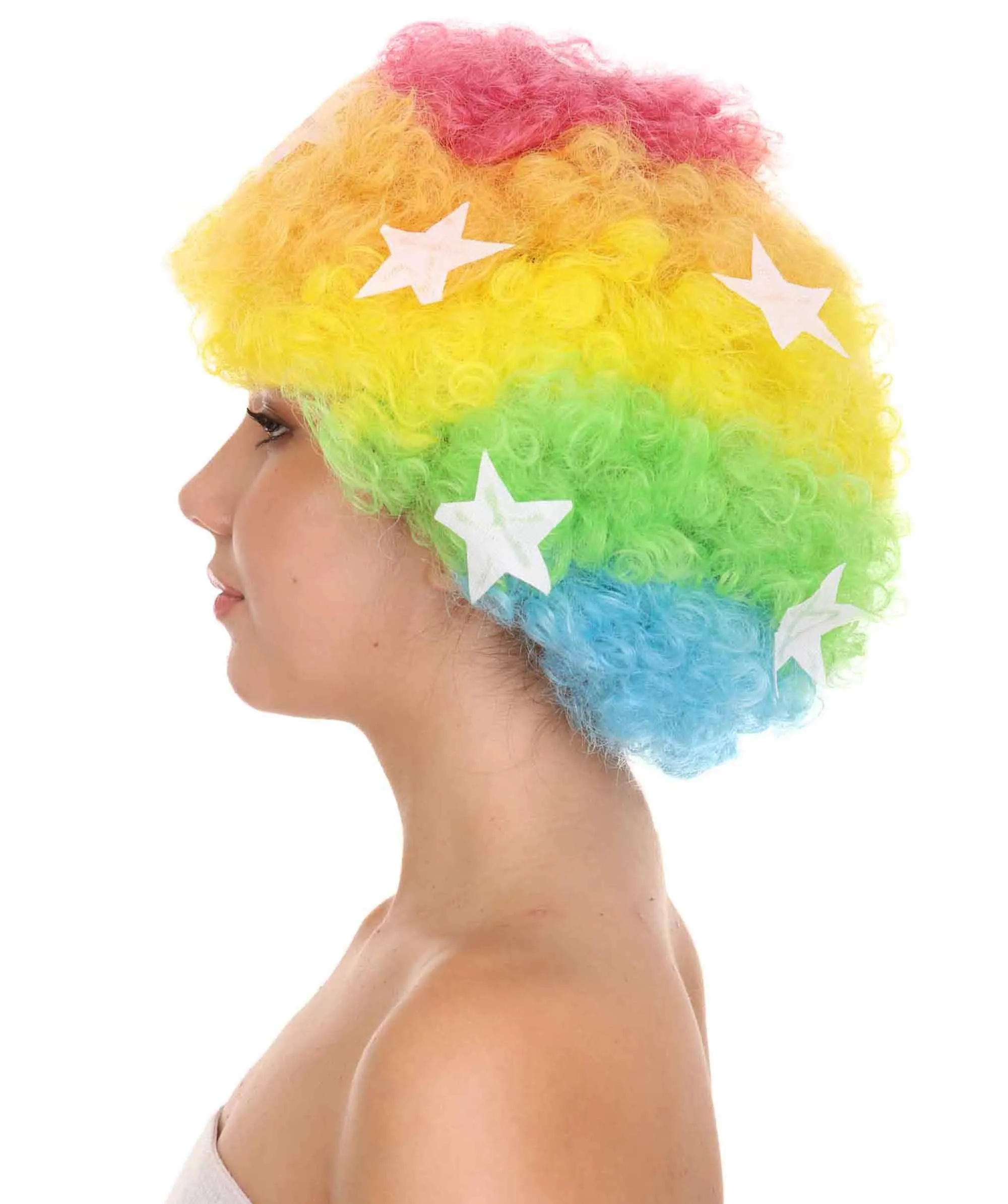 Afro Unisex Wig , Jumbo Multi Color Cosplay Halloween Wig , Premium Breathable Capless Cap