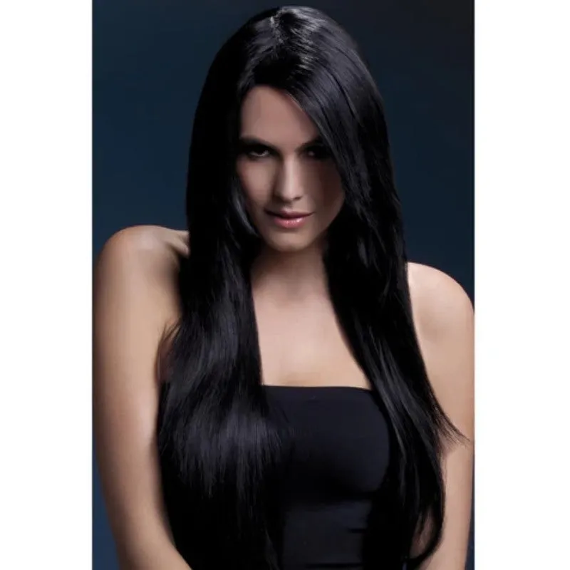 Amber Fever Wig with Side Fringe - Black