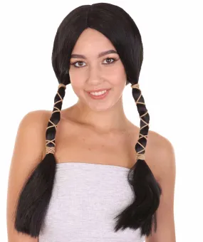 Animation Womens Wig | Black Braided Cosplay Halloween Wig | Premium Breathable Capless Cap