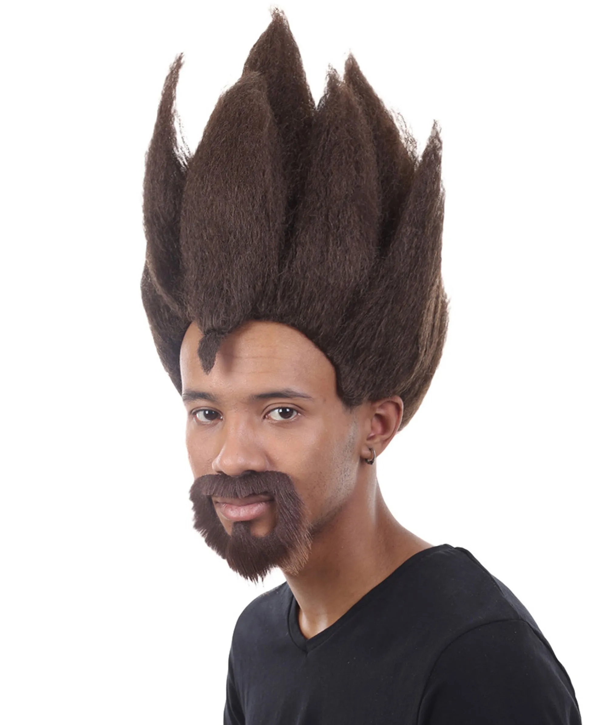 Anime Wig and Full Beard Set |Multiple Color Spike TV/Movie Wigs | Premium Breathable Capless Cap