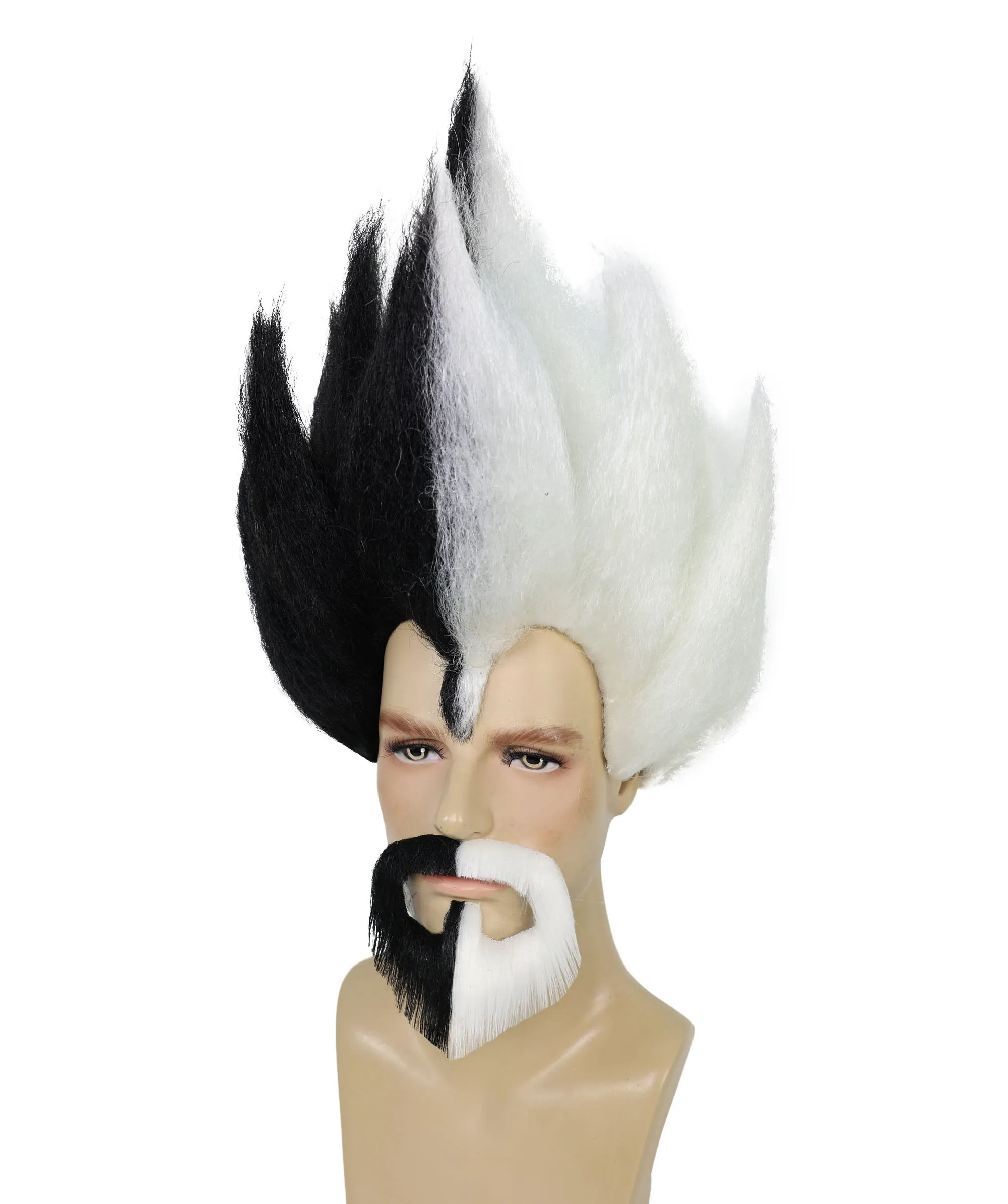 Anime Wig and Full Beard Set |Multiple Color Spike TV/Movie Wigs | Premium Breathable Capless Cap