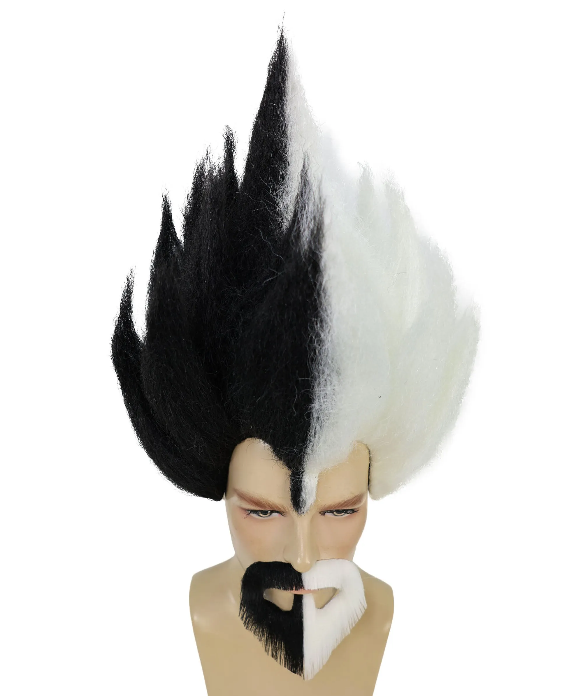 Anime Wig and Full Beard Set |Multiple Color Spike TV/Movie Wigs | Premium Breathable Capless Cap