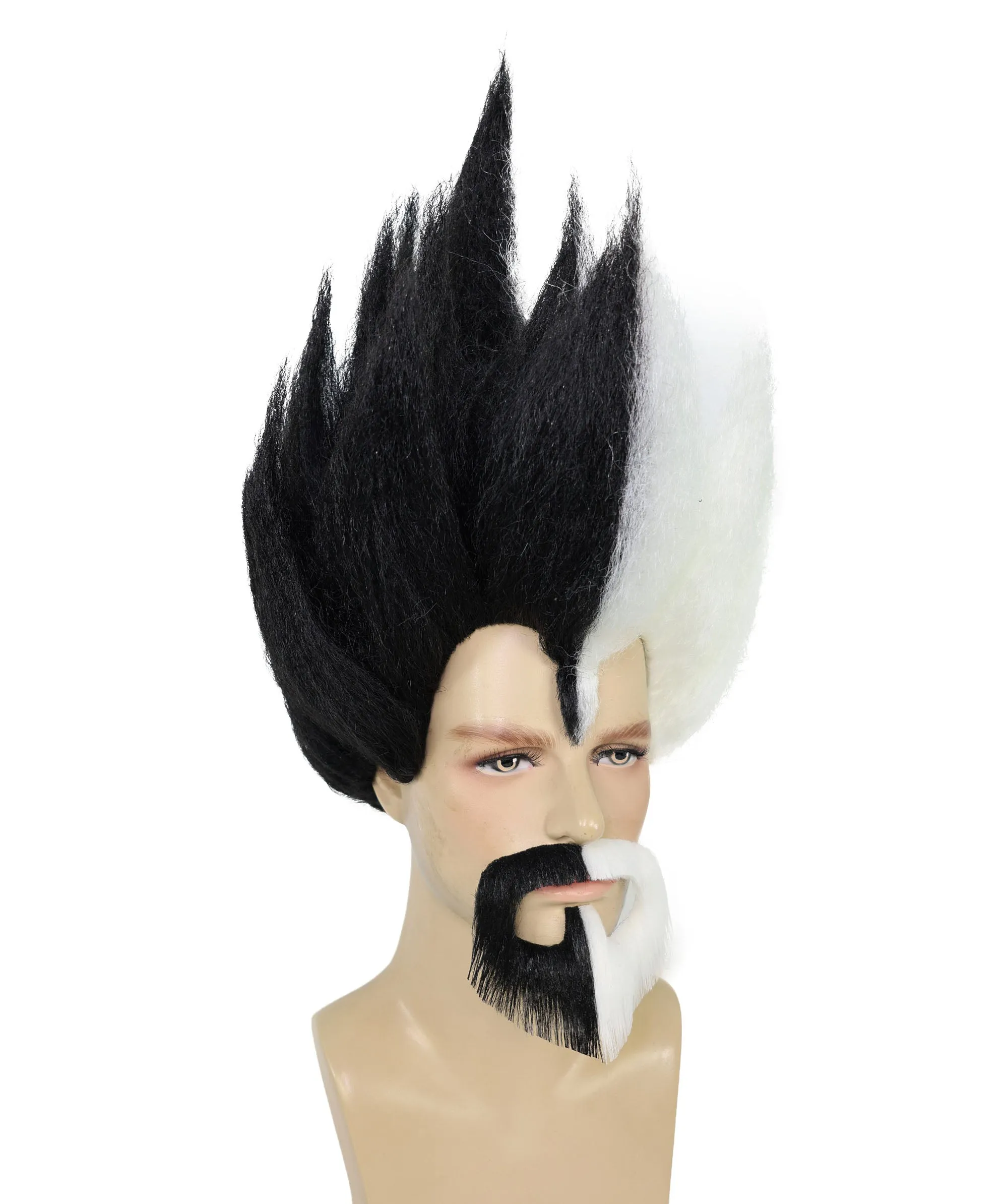 Anime Wig and Full Beard Set |Multiple Color Spike TV/Movie Wigs | Premium Breathable Capless Cap