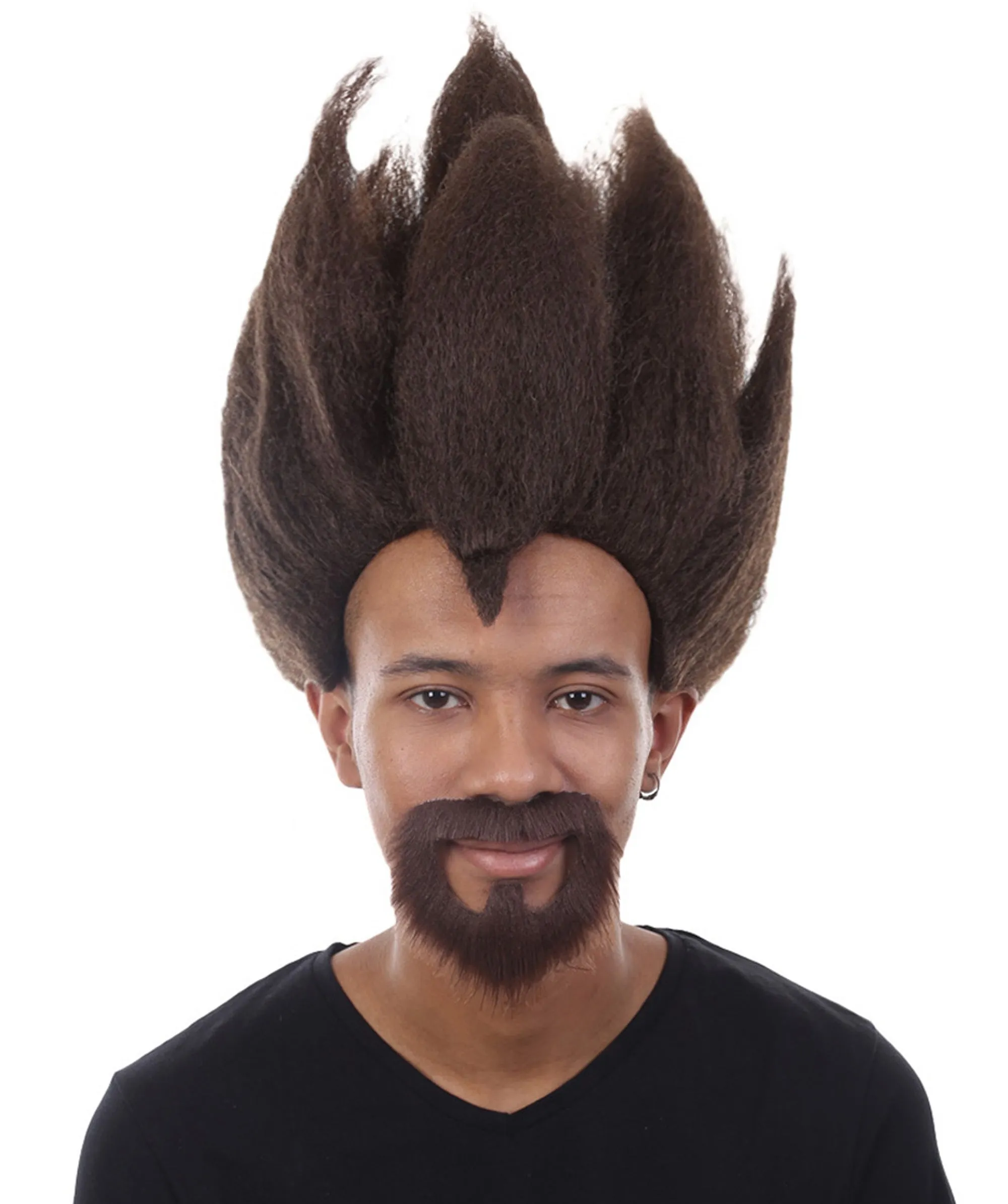 Anime Wig and Full Beard Set |Multiple Color Spike TV/Movie Wigs | Premium Breathable Capless Cap