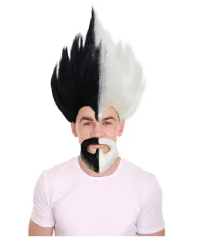 Anime Wig and Full Beard Set |Multiple Color Spike TV/Movie Wigs | Premium Breathable Capless Cap