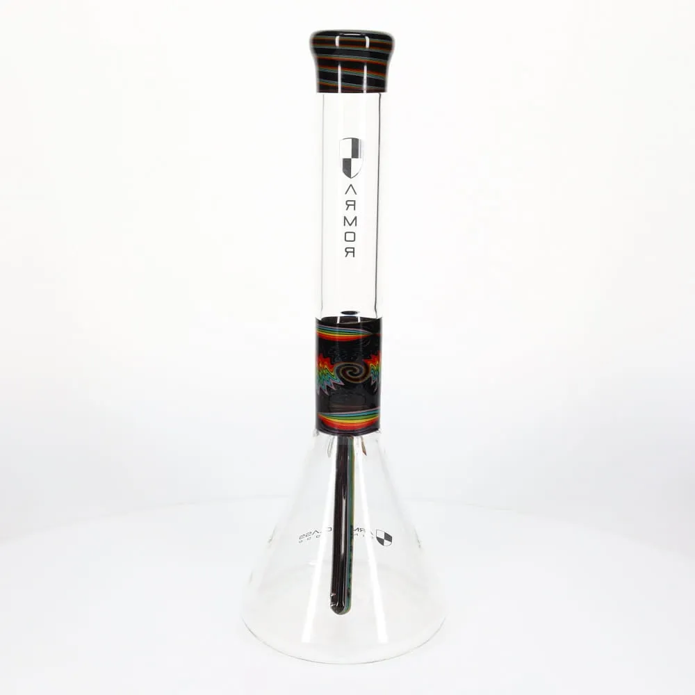 Armor Glass Black & Rainbow Wig Wag 45mm Beaker