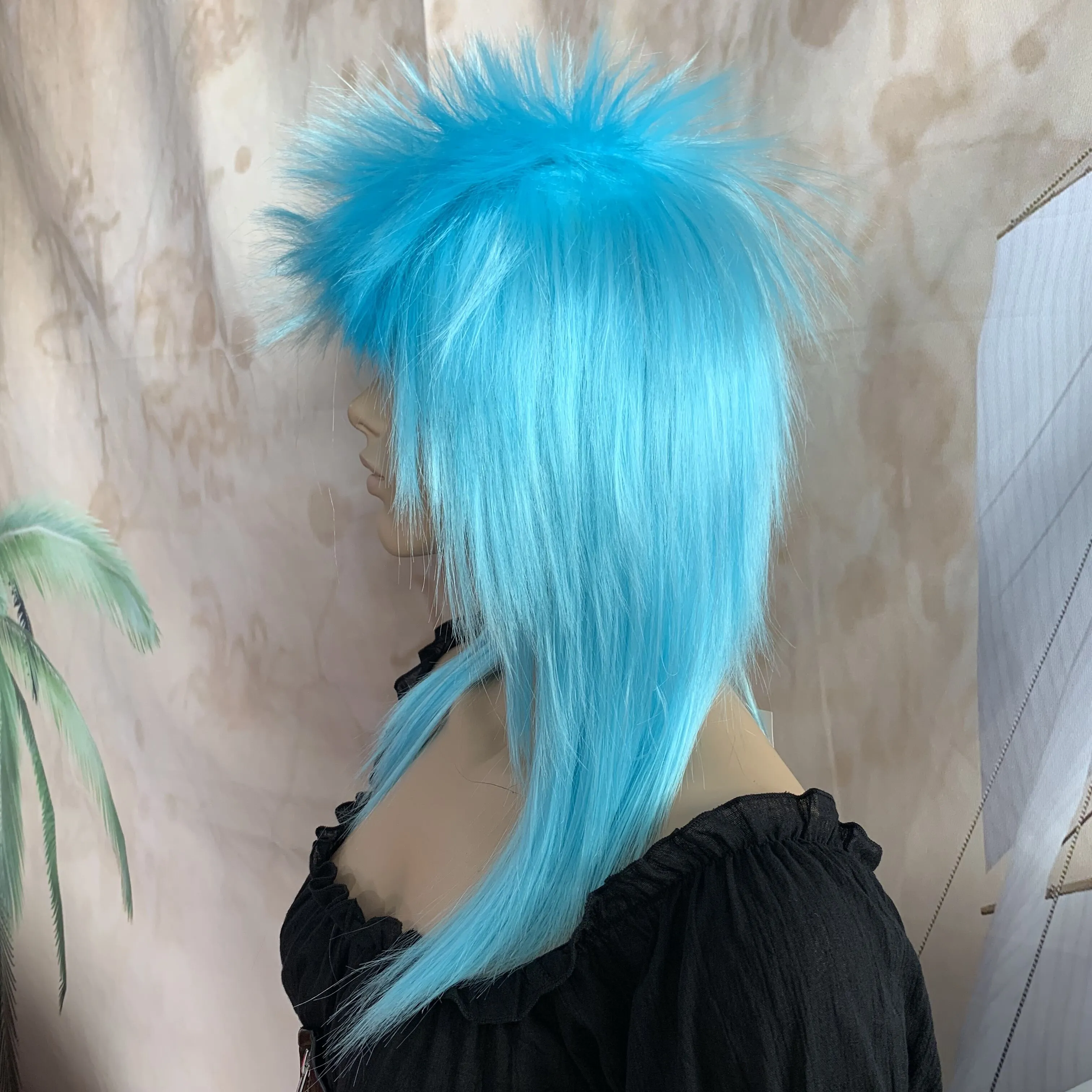 Baby Blue 80's Deluxe Mullet Wig