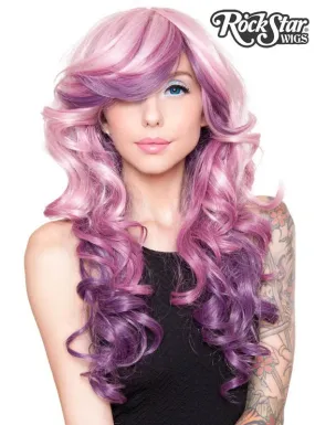 Berrylicious Pink and Purple Blend Womens Curly Fashion Wig