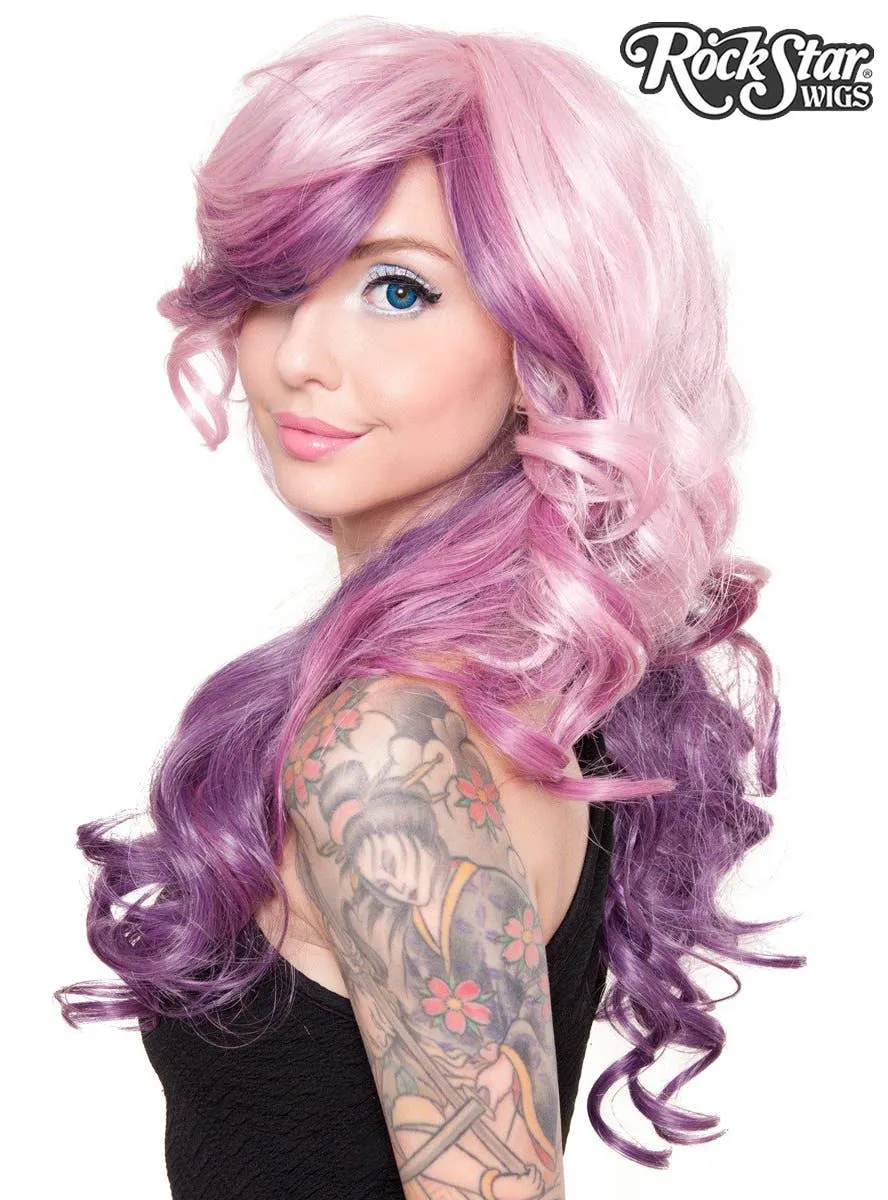 Berrylicious Pink and Purple Blend Womens Curly Fashion Wig