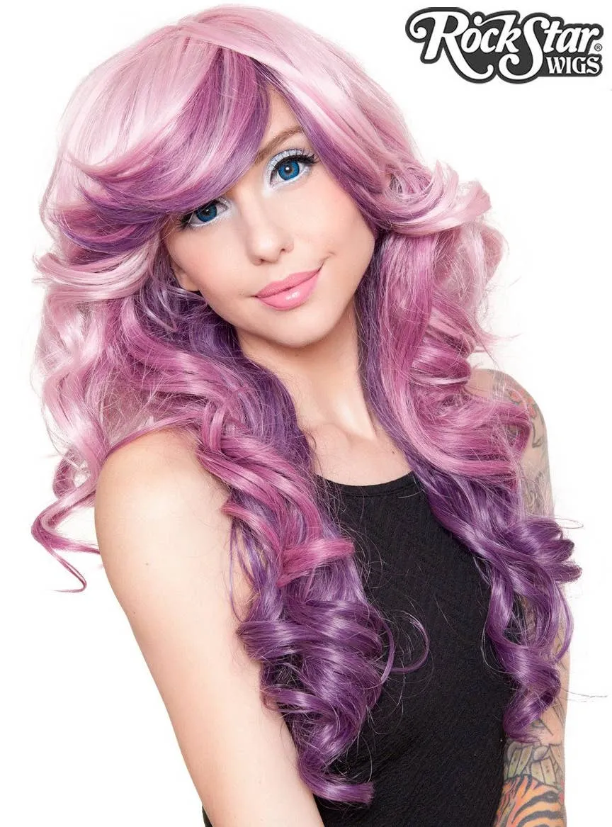 Berrylicious Pink and Purple Blend Womens Curly Fashion Wig