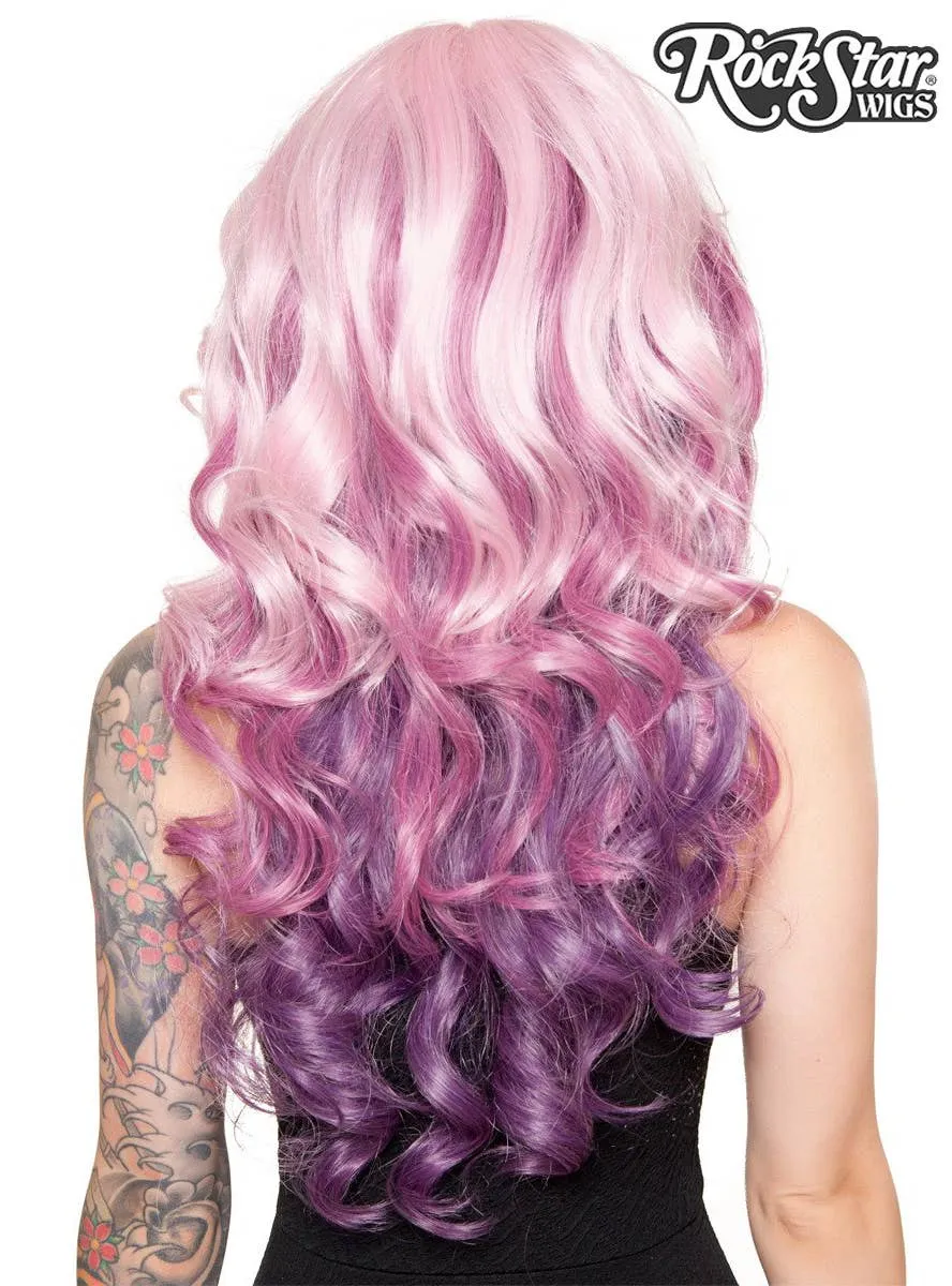 Berrylicious Pink and Purple Blend Womens Curly Fashion Wig