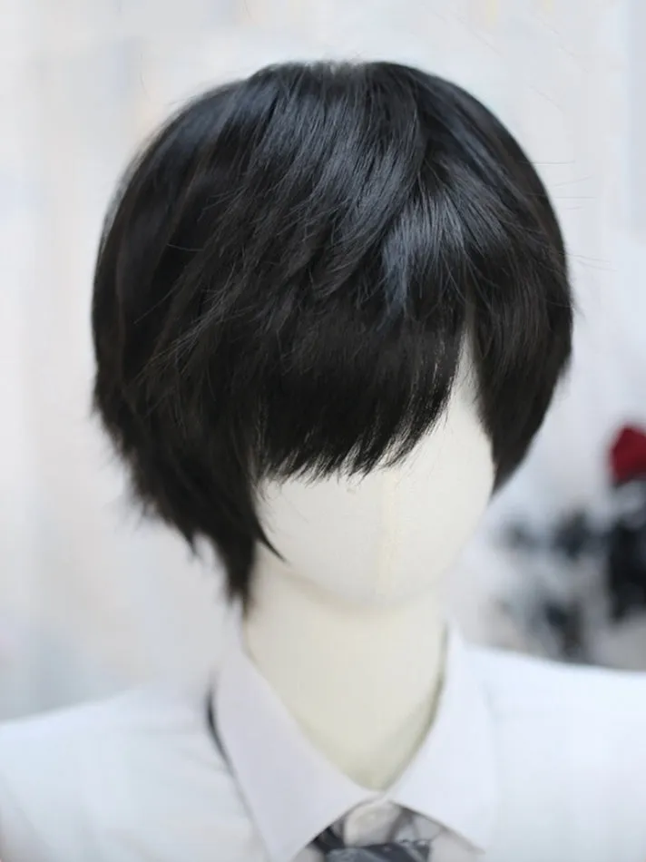 Black 25-30CM Short Straight Wig