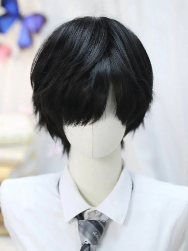 Black 25-30CM Short Straight Wig