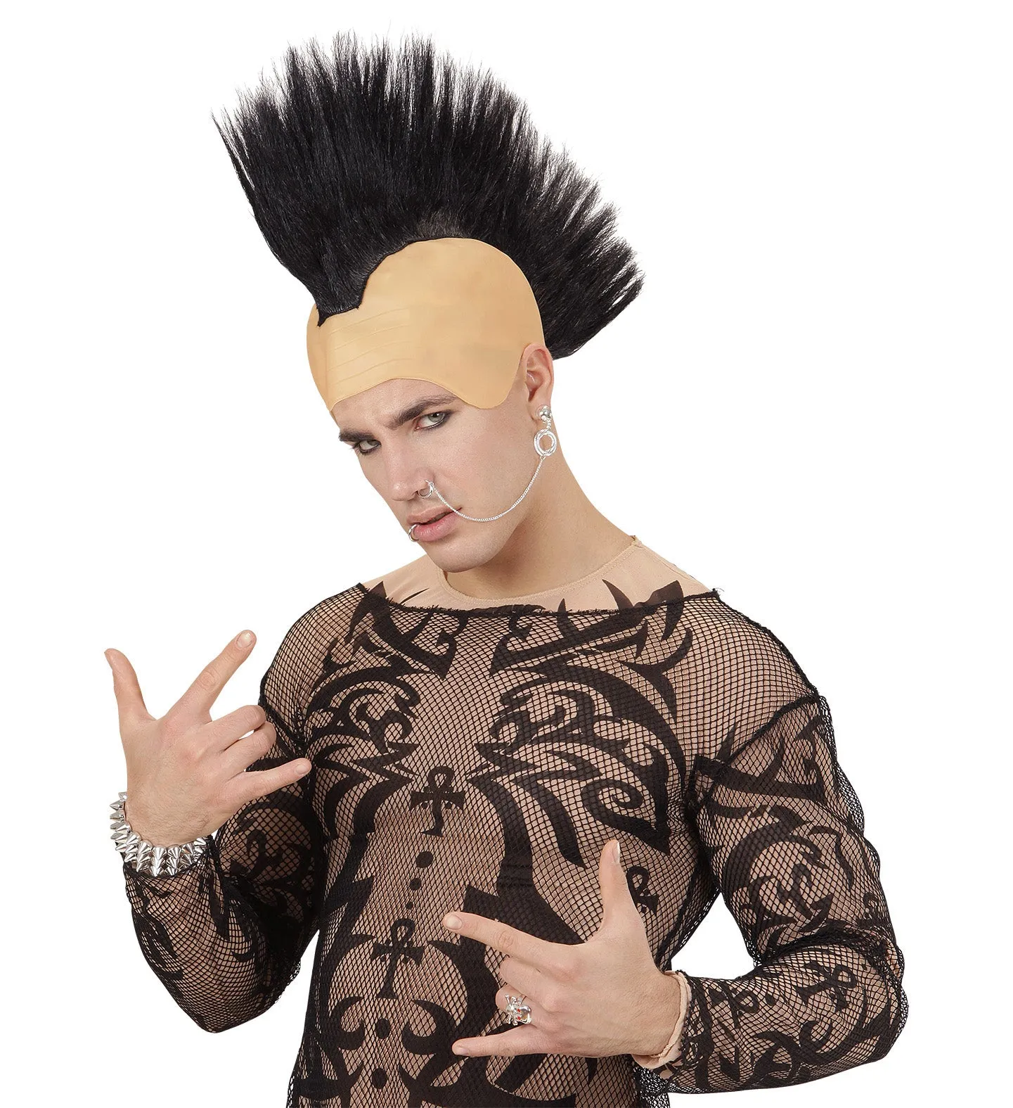 Black Crest Punk Wig Headpiece