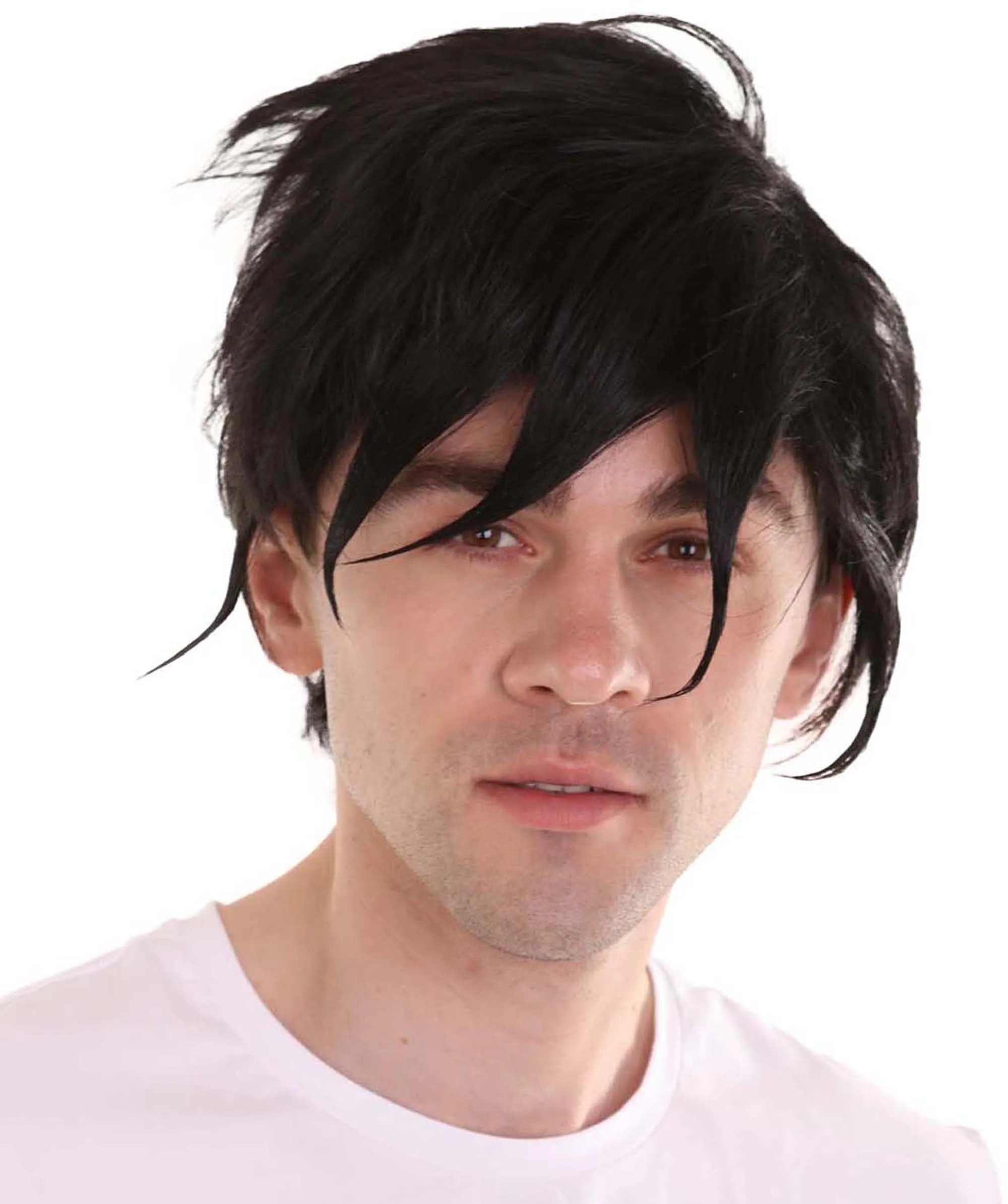 Black Emo Wig | Short Cosplay Halloween Wig | Premium Breathable Capless Cap