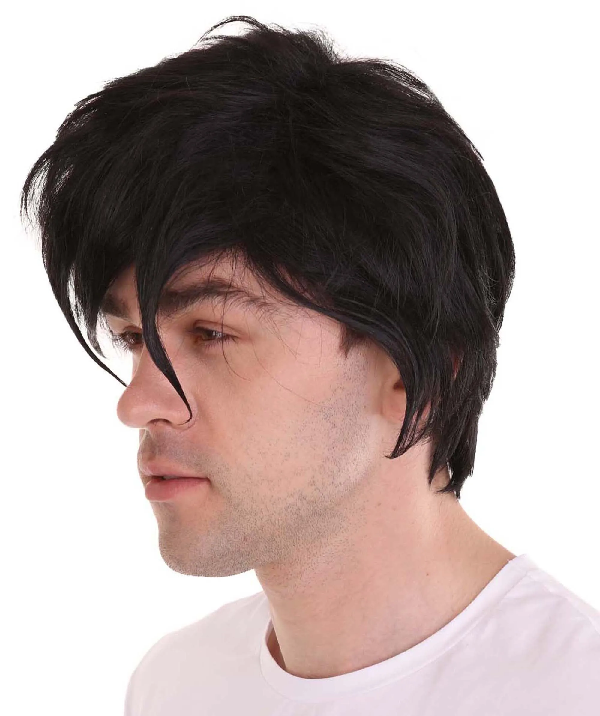 Black Emo Wig | Short Cosplay Halloween Wig | Premium Breathable Capless Cap