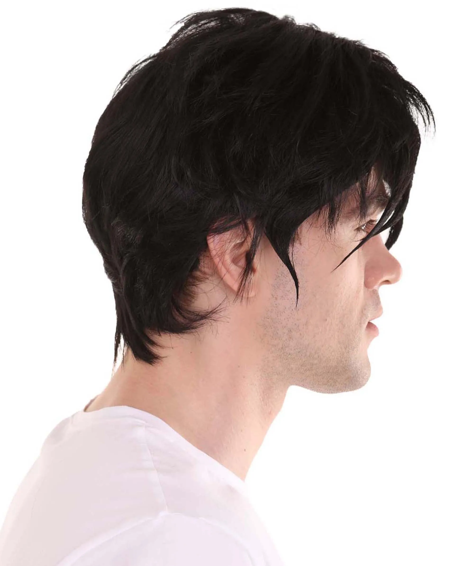 Black Emo Wig | Short Cosplay Halloween Wig | Premium Breathable Capless Cap