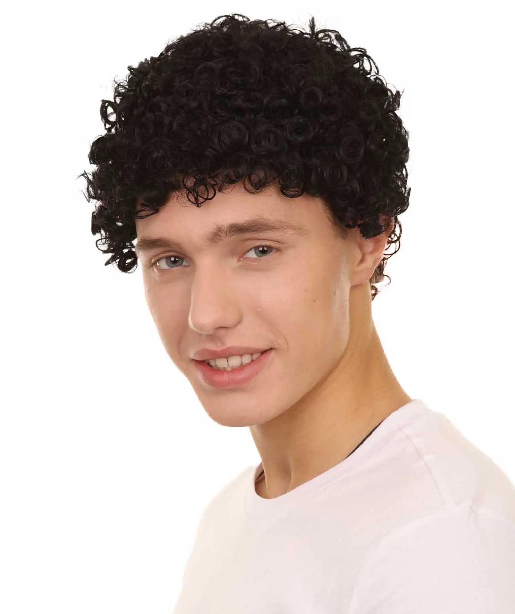 Black Short Curly Unisex Afro Wig | Cosplay Halloween Wig | Premium Breathable Capless Cap
