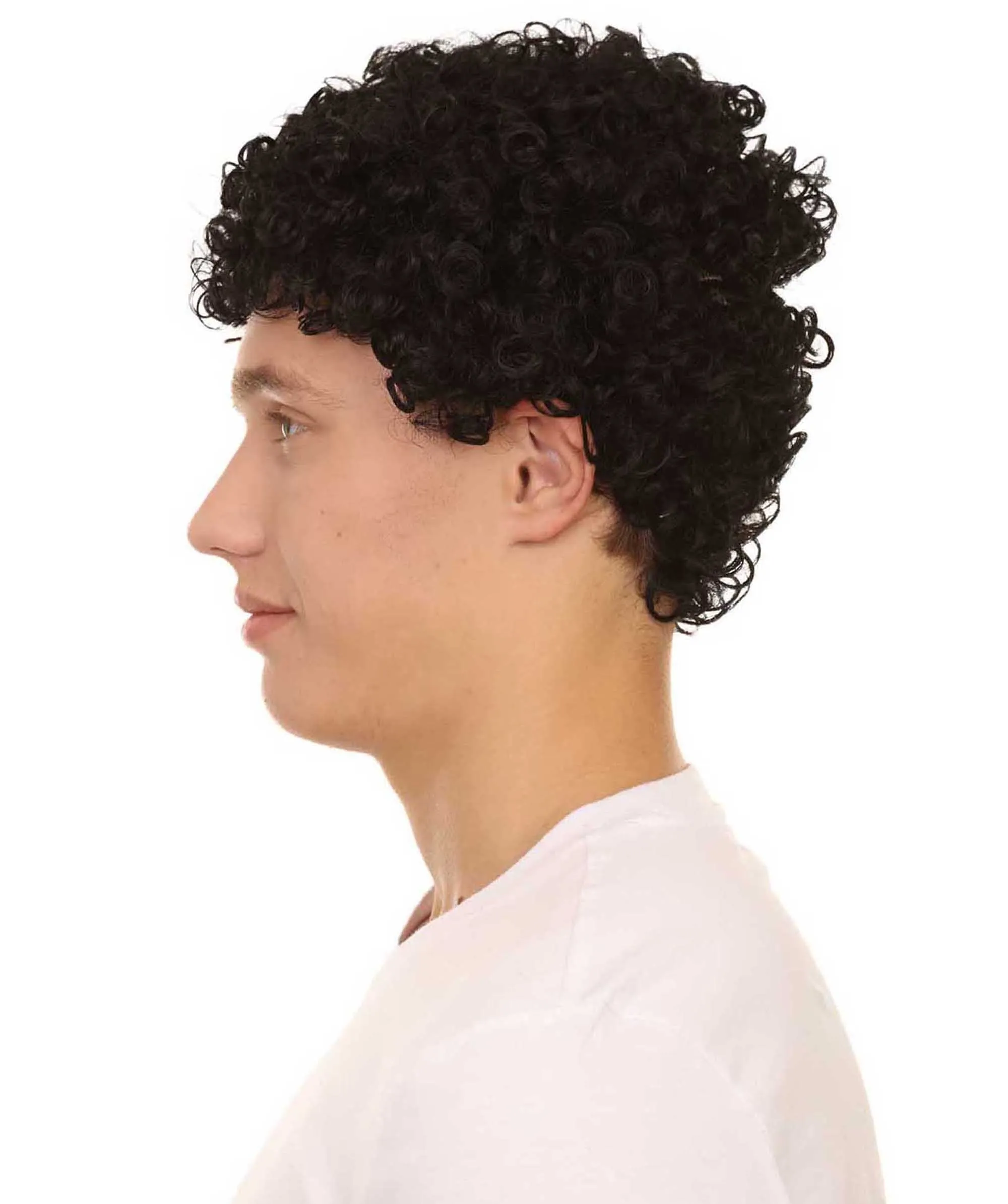 Black Short Curly Unisex Afro Wig | Cosplay Halloween Wig | Premium Breathable Capless Cap