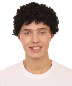 Black Short Curly Unisex Afro Wig | Cosplay Halloween Wig | Premium Breathable Capless Cap