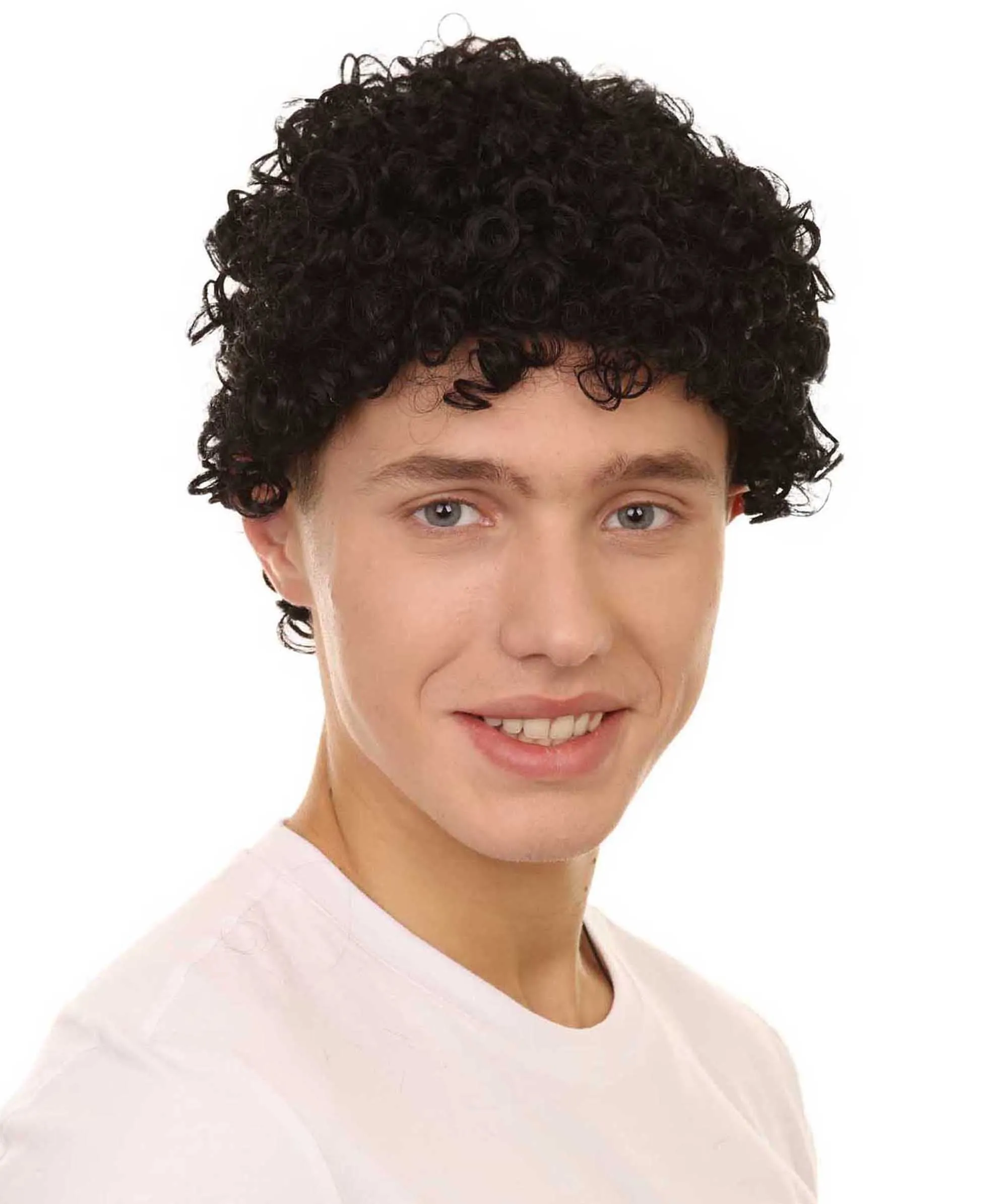 Black Short Curly Unisex Afro Wig | Cosplay Halloween Wig | Premium Breathable Capless Cap