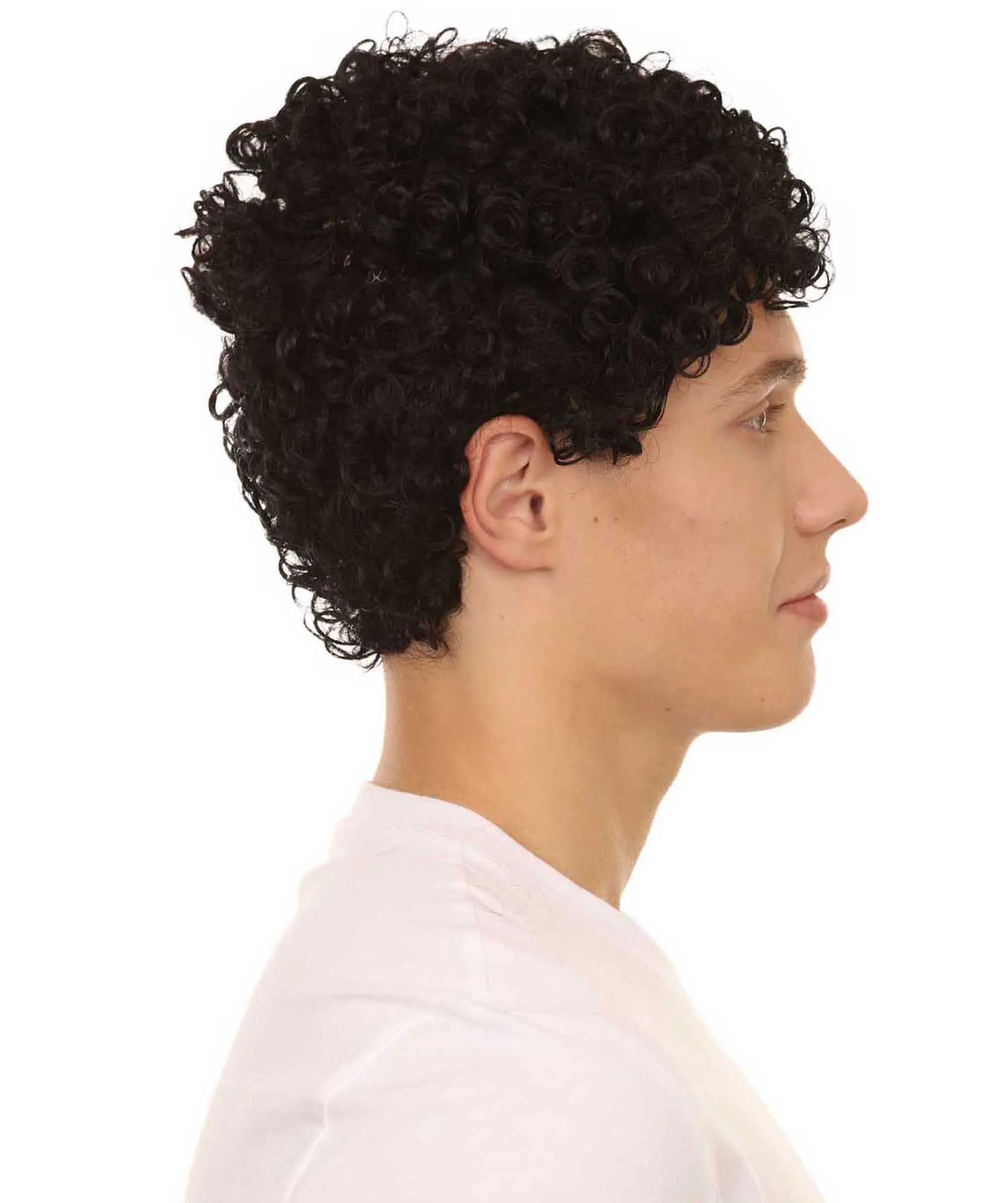 Black Short Curly Unisex Afro Wig | Cosplay Halloween Wig | Premium Breathable Capless Cap