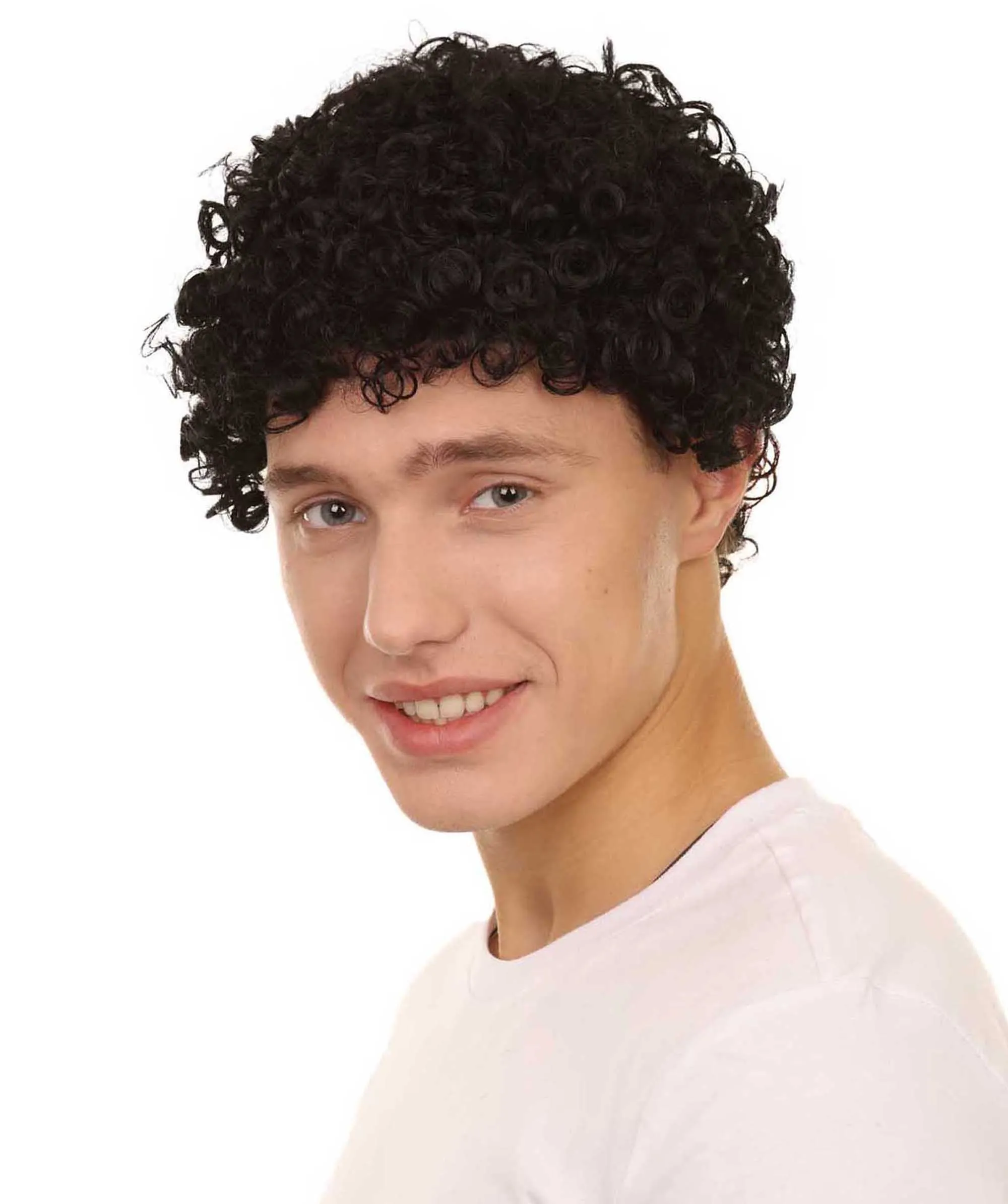 Black Short Curly Unisex Afro Wig | Cosplay Halloween Wig | Premium Breathable Capless Cap
