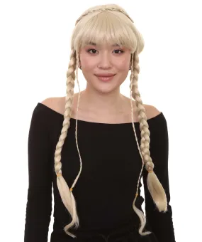 Blonde Braided Renaissance Womens Wig | Historical Period Wig | Premium Breathable Capless Cap