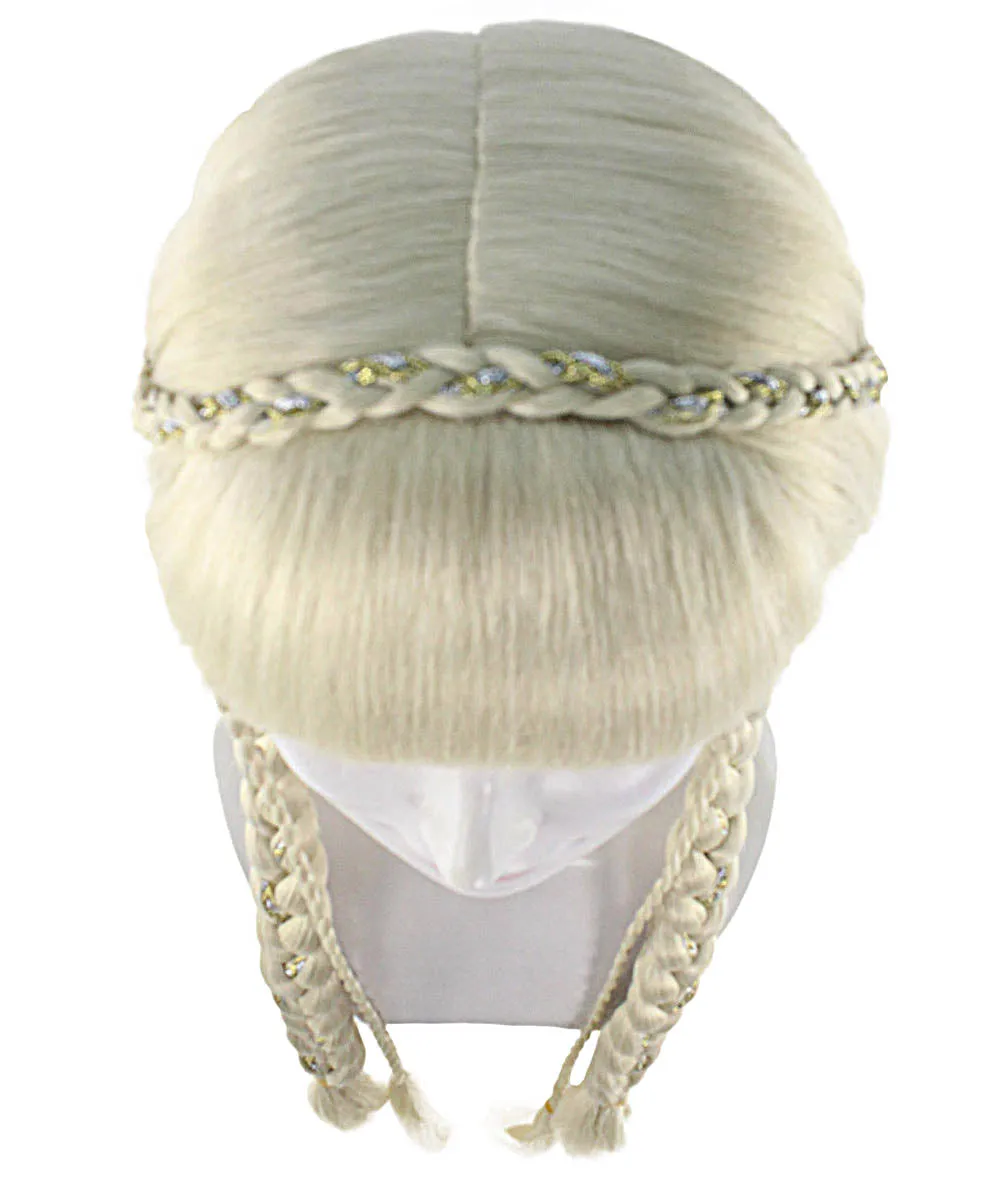 Blonde Braided Renaissance Womens Wig | Historical Period Wig | Premium Breathable Capless Cap