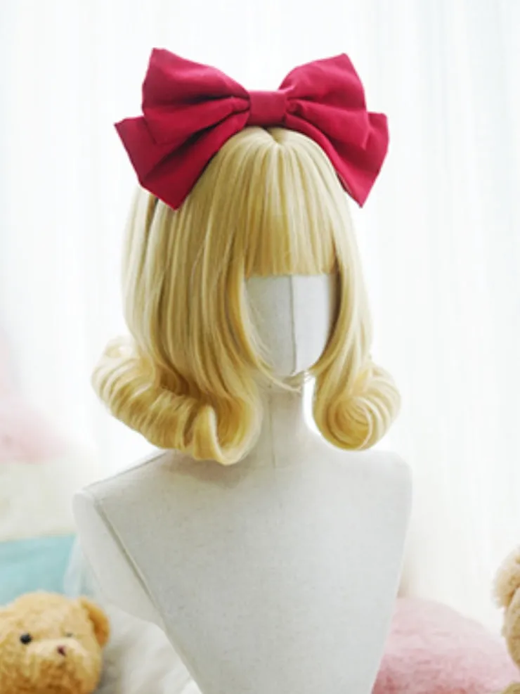 Blonde/Black Short Wig With Full Bangs