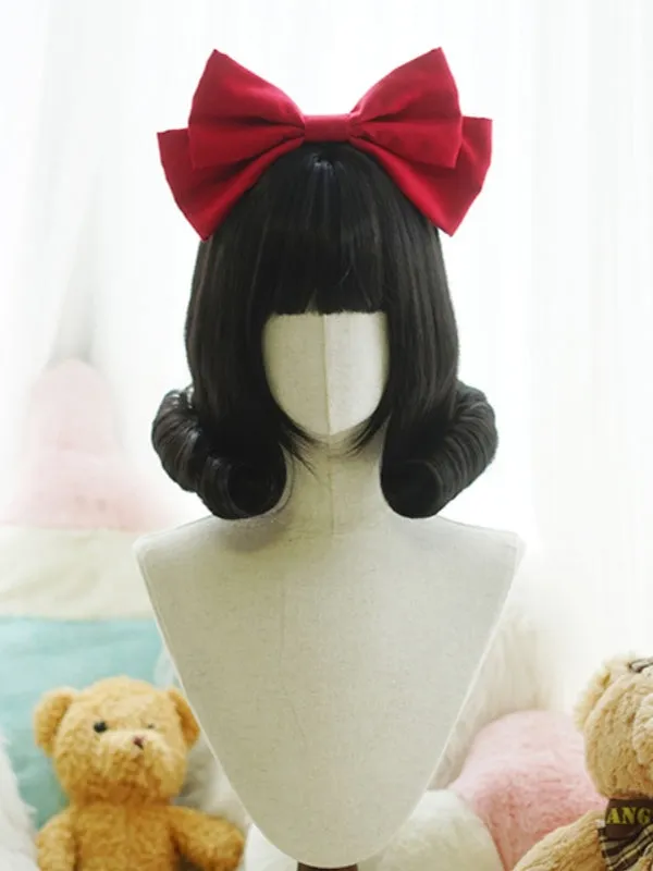 Blonde/Black Short Wig With Full Bangs