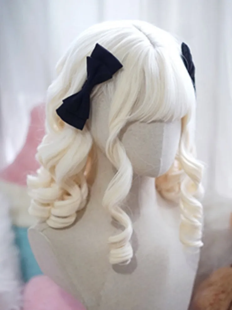 Blonde/Brown/Black/White/Red Above Bust Length Roman Curly Wig With Full Bangs