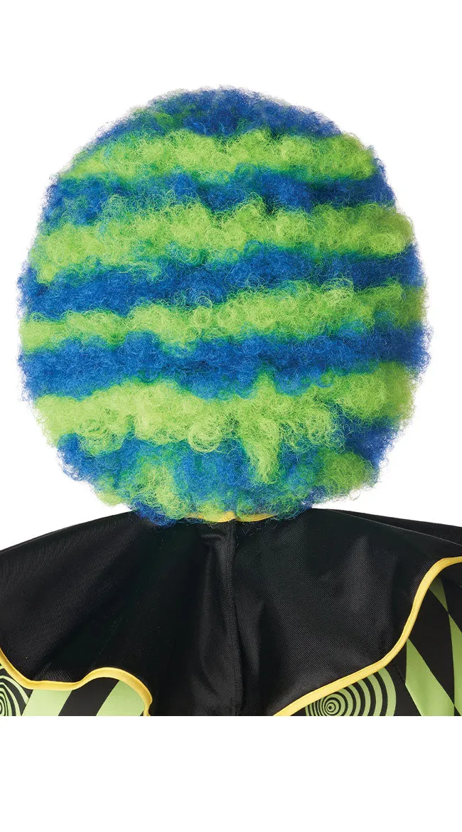 Blue and Green Spiral Clown Wig