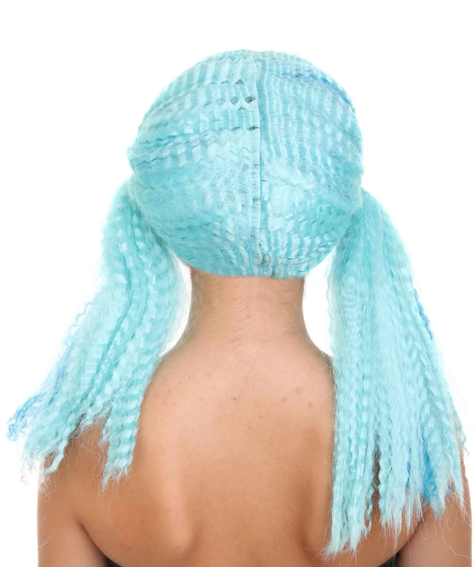 Blue Mix Color Doll Womens Wig | Long Cosplay Halloween Wig | Premium Breathable Capless Cap