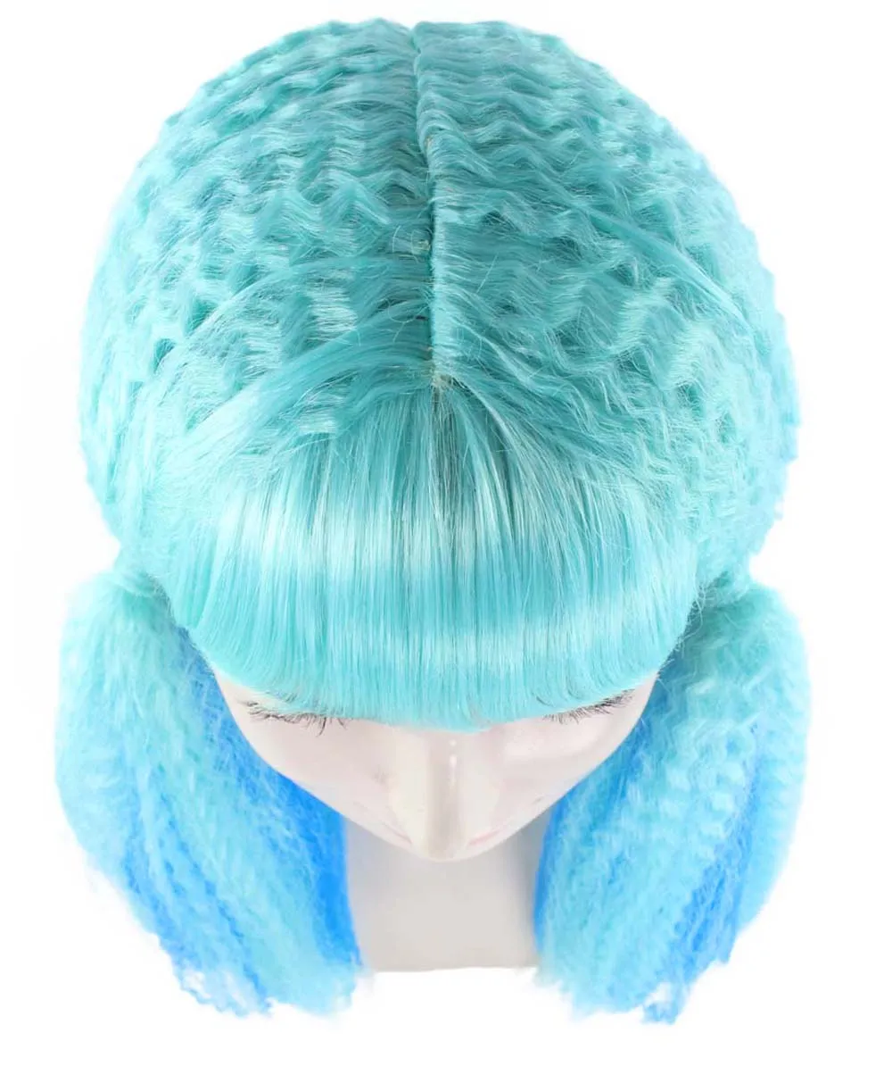 Blue Mix Color Doll Womens Wig | Long Cosplay Halloween Wig | Premium Breathable Capless Cap