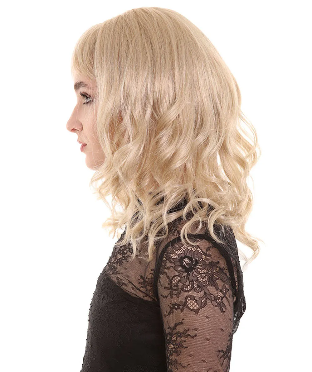 Calm Pop Star | Women's Blonde Color Wavy Shoulder Length Trendy Calm Pop Star Wig