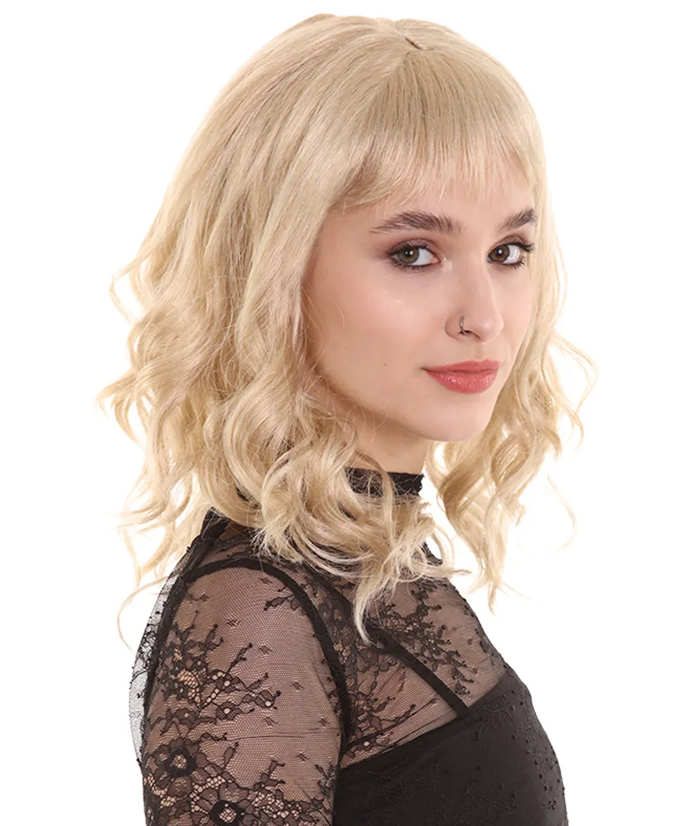 Calm Pop Star | Women's Blonde Color Wavy Shoulder Length Trendy Calm Pop Star Wig