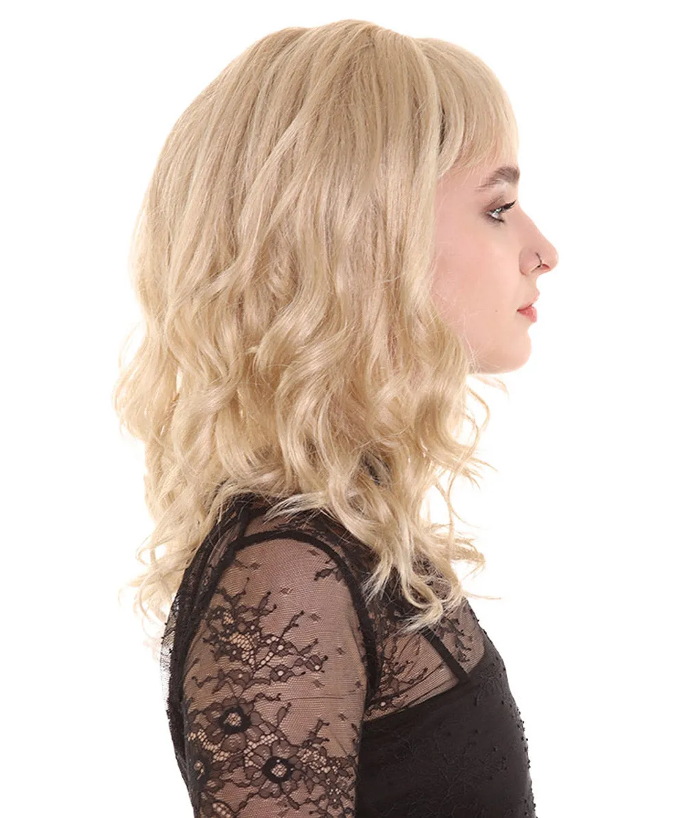 Calm Pop Star | Women's Blonde Color Wavy Shoulder Length Trendy Calm Pop Star Wig