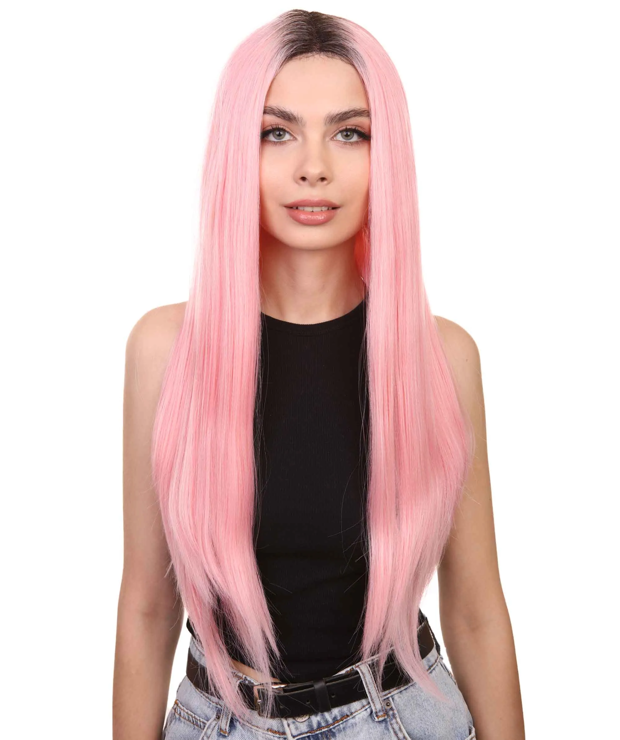 Camila Women's Long Length Lace Front Straight With Dark Roots - Adults Fashion Wigs | Nunique | Nunique