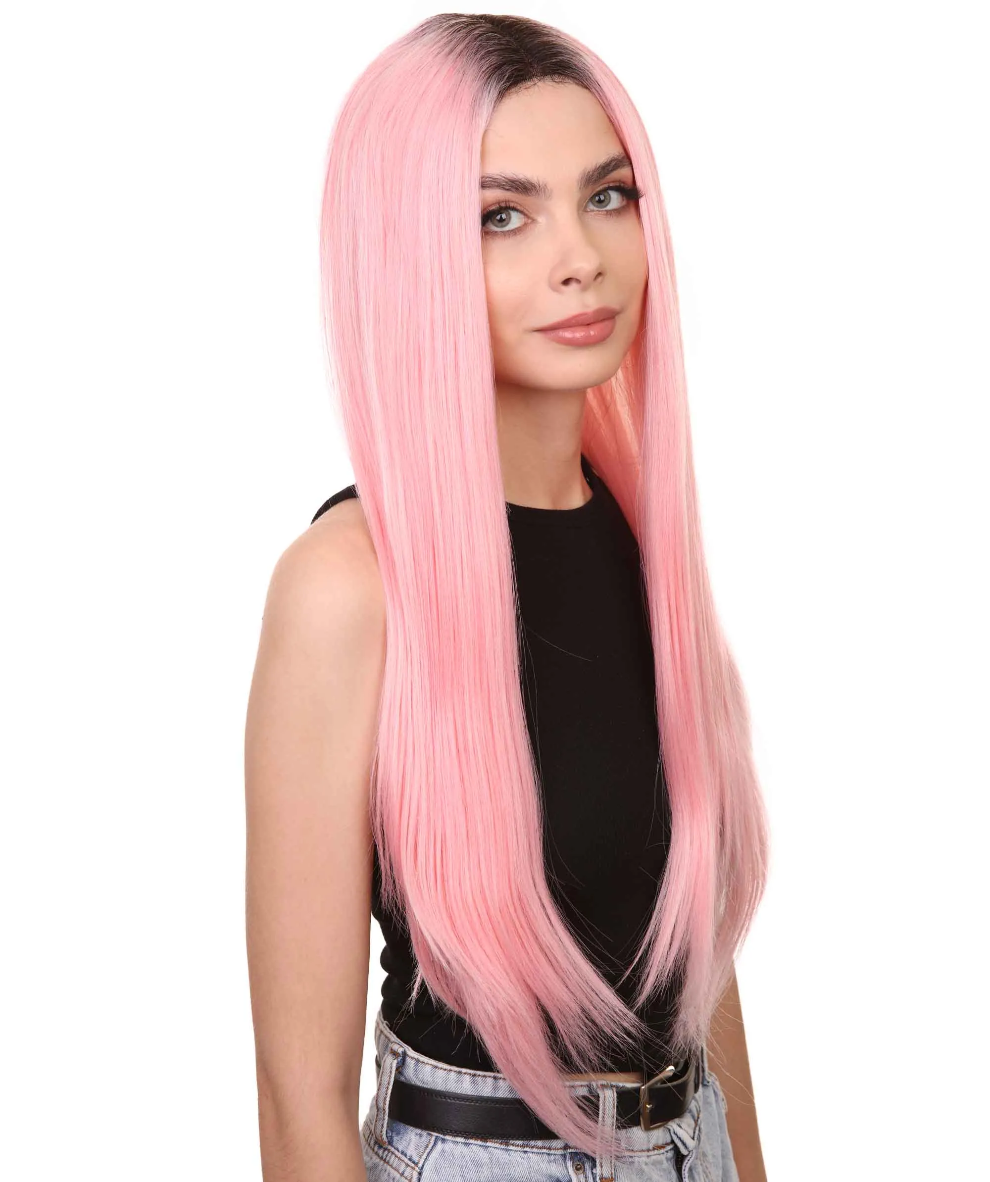 Camila Women's Long Length Lace Front Straight With Dark Roots - Adults Fashion Wigs | Nunique | Nunique