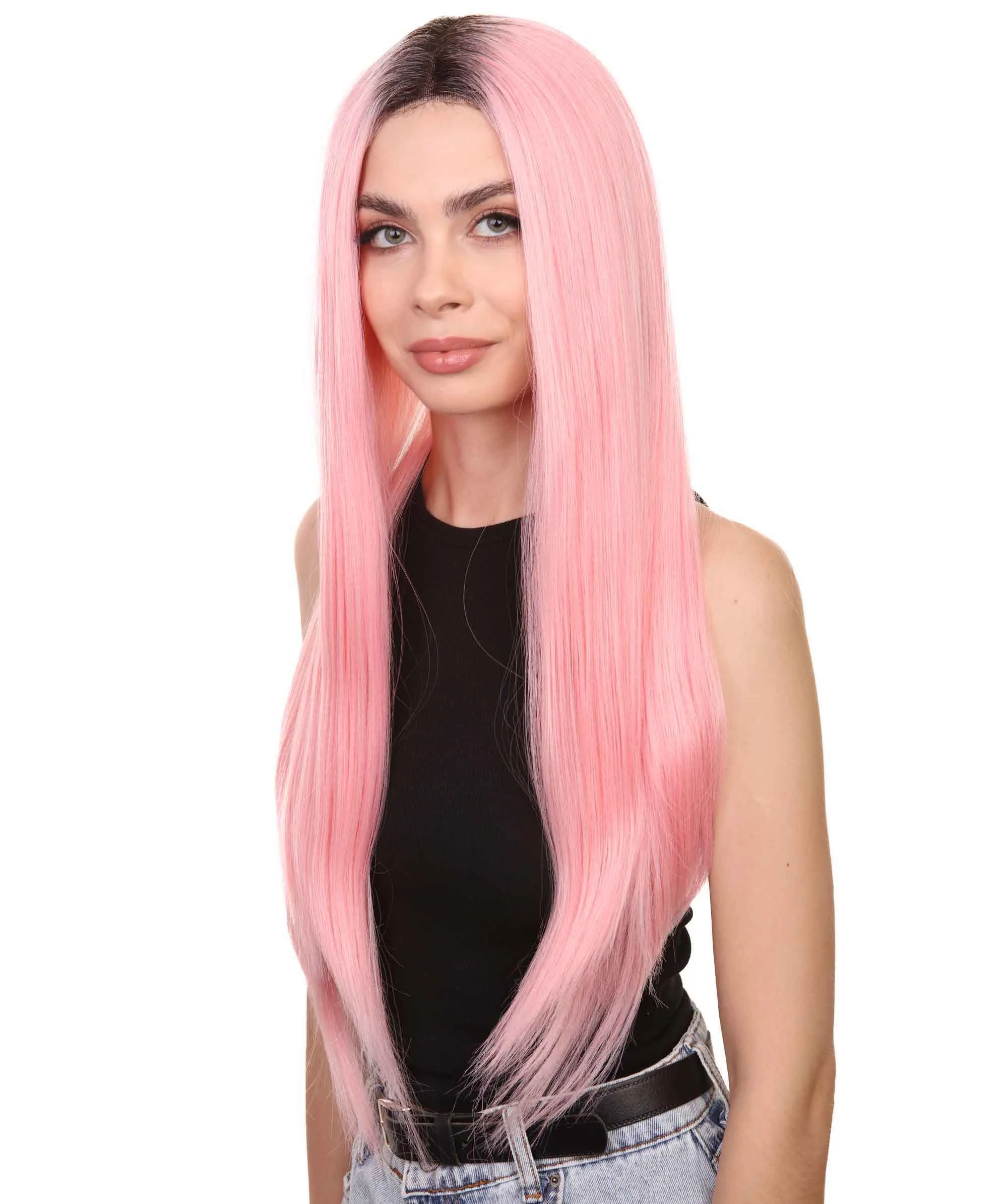 Camila Women's Long Length Lace Front Straight With Dark Roots - Adults Fashion Wigs | Nunique | Nunique