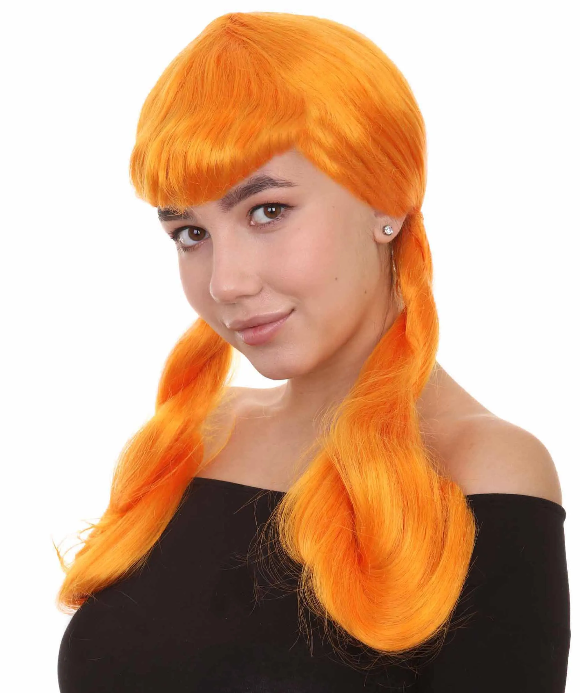 Candy Girl Orange Womens Wig | Party Event Ready Cosplay Halloween Wig | Premium Breathable Capless Cap