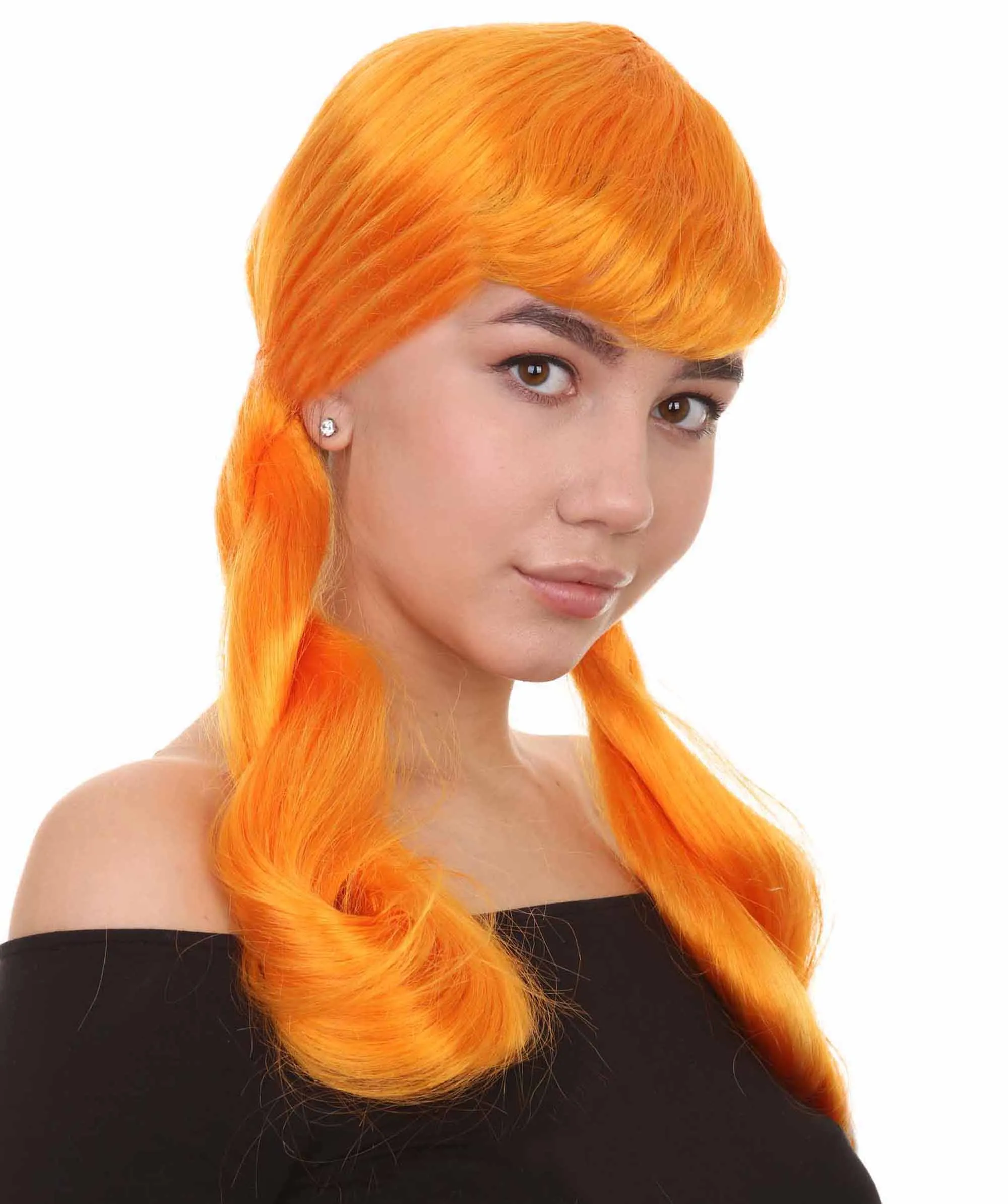 Candy Girl Orange Womens Wig | Party Event Ready Cosplay Halloween Wig | Premium Breathable Capless Cap