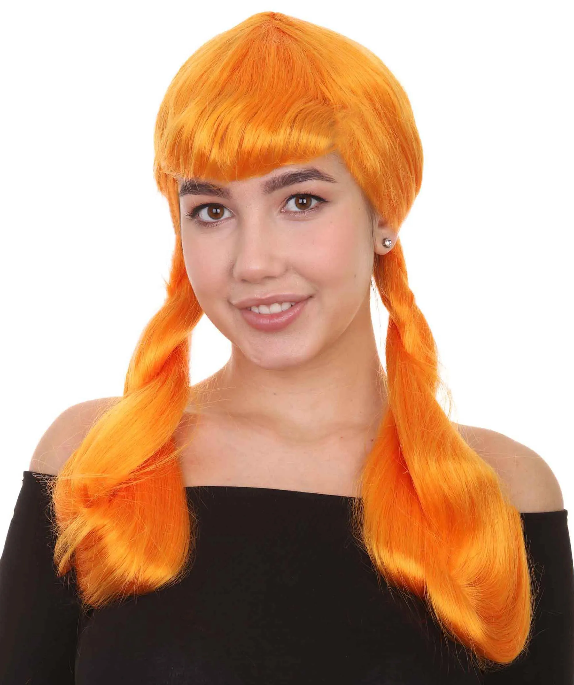 Candy Girl Orange Womens Wig | Party Event Ready Cosplay Halloween Wig | Premium Breathable Capless Cap