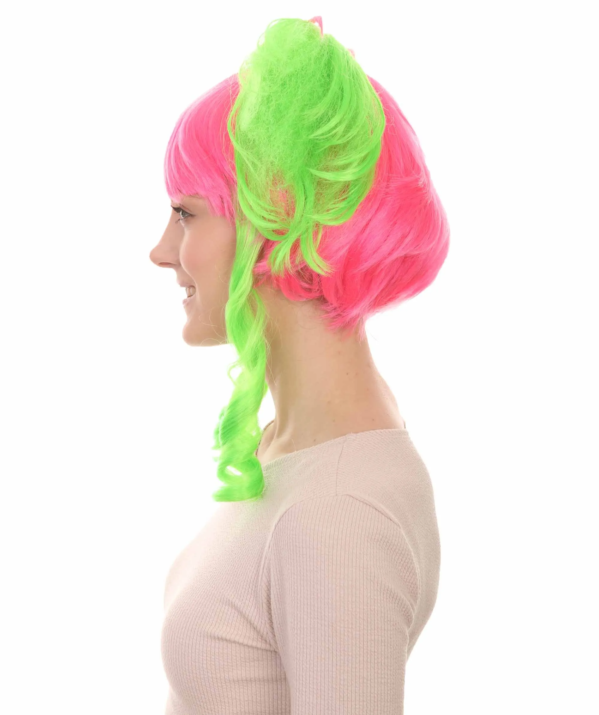 Circus Sweetie Clown Women's Wig | Ping Green Party Event Ready Cosplay Halloween Wigs | Premium Breathable Capless Cap