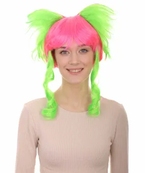 Circus Sweetie Clown Women's Wig | Ping Green Party Event Ready Cosplay Halloween Wigs | Premium Breathable Capless Cap